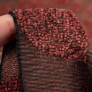 Tissus Jacquard Polyester Chenille Géométrique Réversible brique