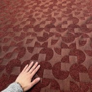 Tissus Jacquard Polyester Chenille Géométrique Réversible brique