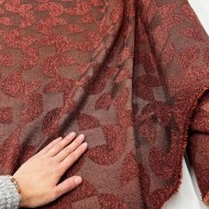 Tissus Jacquard Polyester Chenille Géométrique Réversible brique