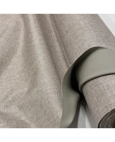 Tissu Occultant Polyester 3 Couches Phonique Thermique Uni Aspect Lin Grège