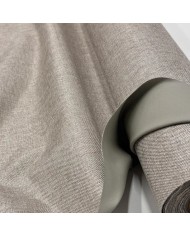 Tissu Occultant Polyester 3 Couches Phonique Thermique Uni Aspect Lin Grège