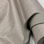 Tissu Occultant Polyester 3 Couches Phonique Thermique Uni Aspect Lin Grège