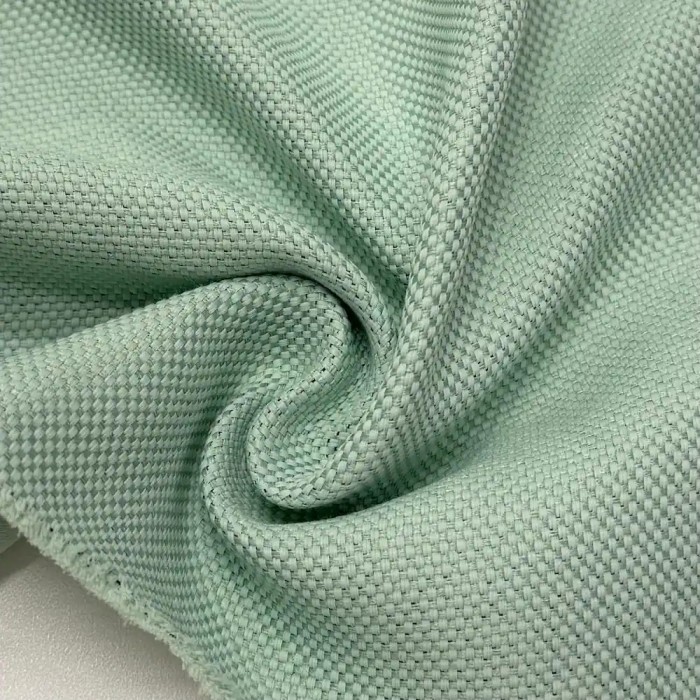 Tissu Occultant Polyester Aspect Grainé Uni Vert d'eau