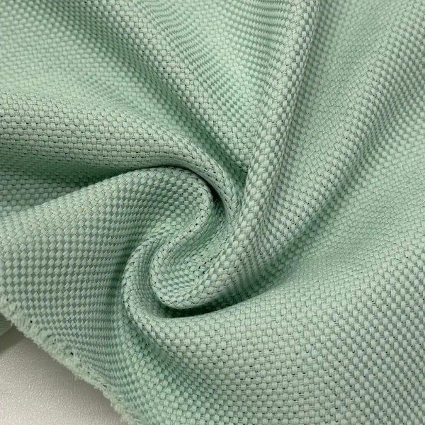 Tissu Occultant Polyester Aspect Grainé Uni Vert d'eau