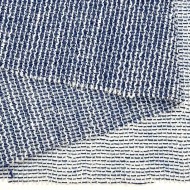 Tissu Voilage grand largeur polyester aspect lin uni bleu