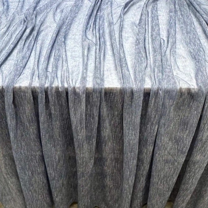 Tissu Voilage grand largeur polyester aspect lin uni bleu