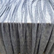 Tissu Voilage grand largeur polyester aspect lin uni bleu