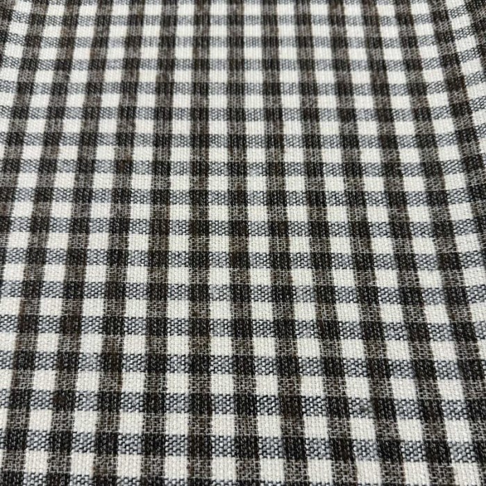 Tissu laine polyester carreaux marron
