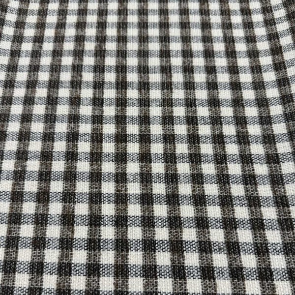 Tissu laine polyester carreaux marron