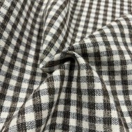 Tissu laine polyester carreaux marron