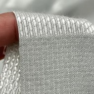 Tissu Jacquard Coton Polyester Géométrique Bicolore Vert de Gris