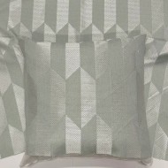 Tissu Jacquard Coton Polyester Géométrique Bicolore Vert de Gris