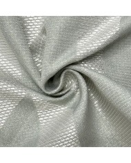 Tissu Jacquard Coton Polyester Géométrique Bicolore Vert de Gris