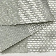 Tissu Jacquard Coton Polyester Géométrique Bicolore Vert de Gris