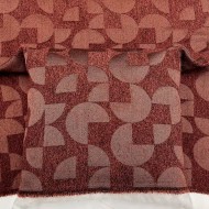 Tissu Jacquard Polyester Chenille Géométrique Réversible brique