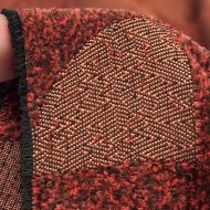 Tissu Jacquard Polyester Chenille Géométrique Réversible brique