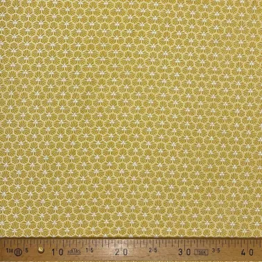 Tissu coton imprimé Riad jaune safran