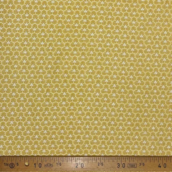 Tissu coton imprimé Riad jaune safran Tissu coton imprimé Riad jaune safran