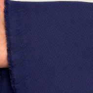 Tissu Sergé Polyamide Viscose Uni Bleu Foncé Violacé Stretch Gratté à l'Envers