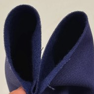 Tissu Sergé Polyamide Viscose Uni Bleu Foncé Violacé Stretch Gratté à l'Envers