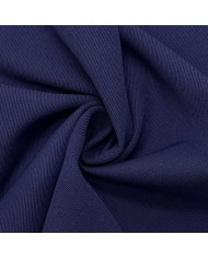 Tissu Sergé Polyamide Viscose Uni Bleu Foncé Violacé Stretch Gratté à l'Envers