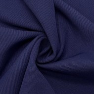 Tissu Sergé Polyamide Viscose Uni Bleu Foncé Violacé Stretch Gratté à l'Envers