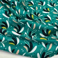 Tissu coton imprimé Modia vert mutli-couleur