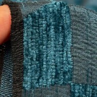 Tissu jacquard polyester chenille géométrique en relief bleu canard