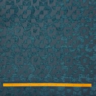 Tissu jacquard polyester chenille géométrique en relief bleu canard