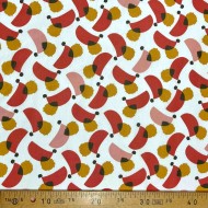 Tissu coton imprimé géo rouge multi couleur