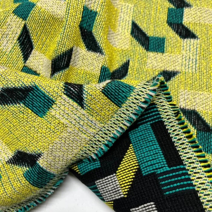 Tissu jacquard laine coton géométrie multi-couleurs - Tissu d'éditeur Tissu jacquard laine coton géométrie multi-couleurs - Tissu d'éditeur