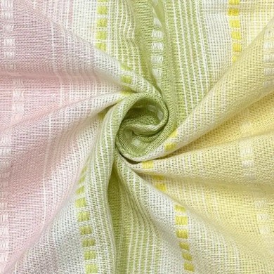 Coupon 100% Coton 300cm x150cm Rayures Pastel