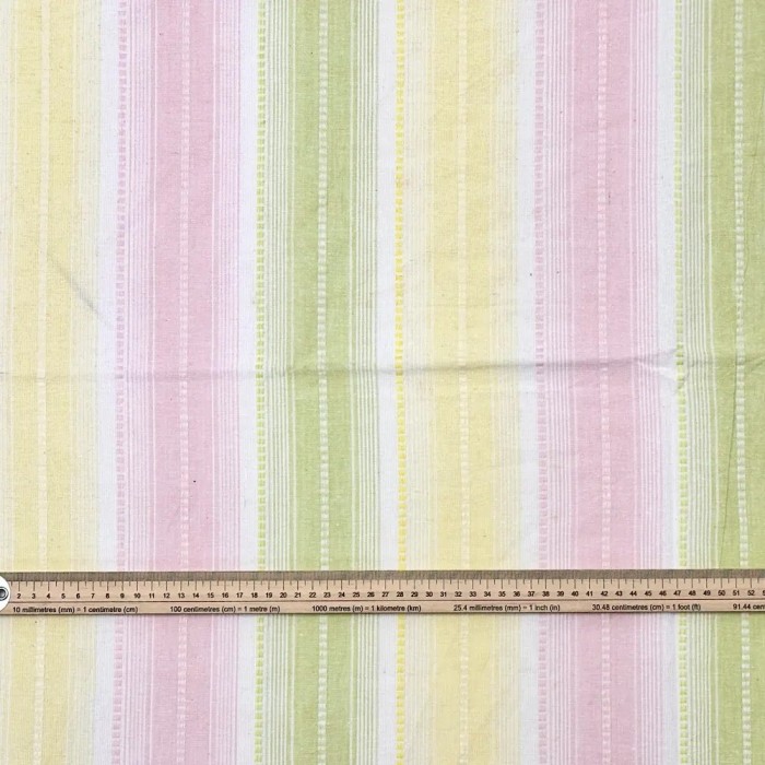 Coupon 100% Coton 300cm x150cm Rayures Pastel
