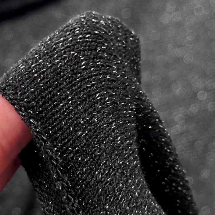 Tissu Maille Polyester Noir Lurex- Coupon 300cm x150cm