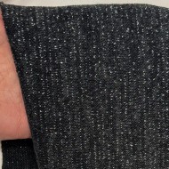 Tissu Maille Polyester Noir Gris Uni Lurex- Coupon 300cm x 150cm