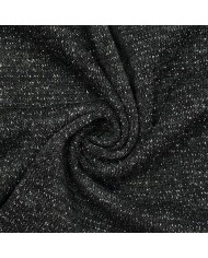 Tissu Maille Polyester Noir Gris Uni Lurex- Coupon 300cm x 150cm