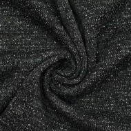 Tissu Maille Polyester Noir Gris Uni Lurex- Coupon 300cm x 150cm