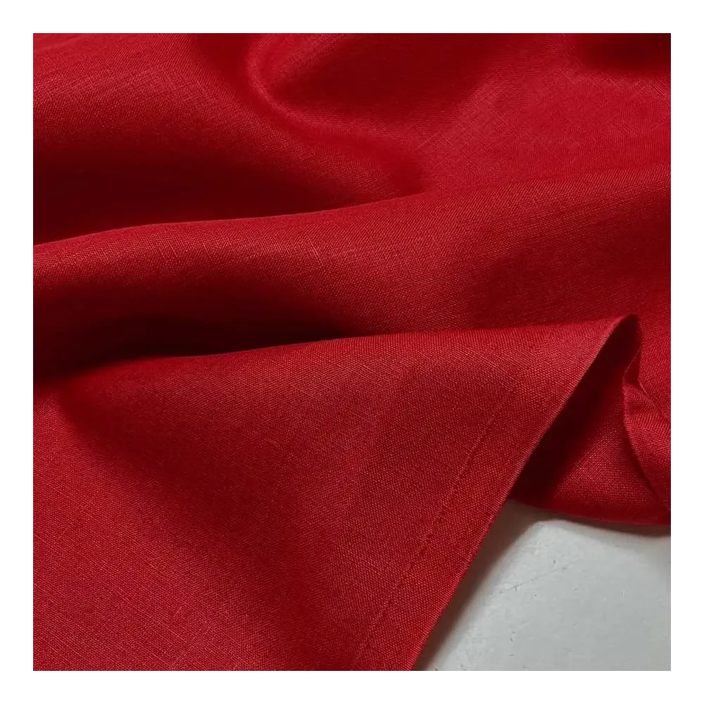 Tissu grande largeur pur lin rouge 310cm