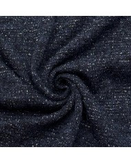 Tissu Maille Polyester Bleu Marine Uni Lurex- Coupon 300cm x150cm