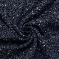 Tissu Maille Polyester Bleu Marine Uni Lurex- Coupon 300cm x150cm