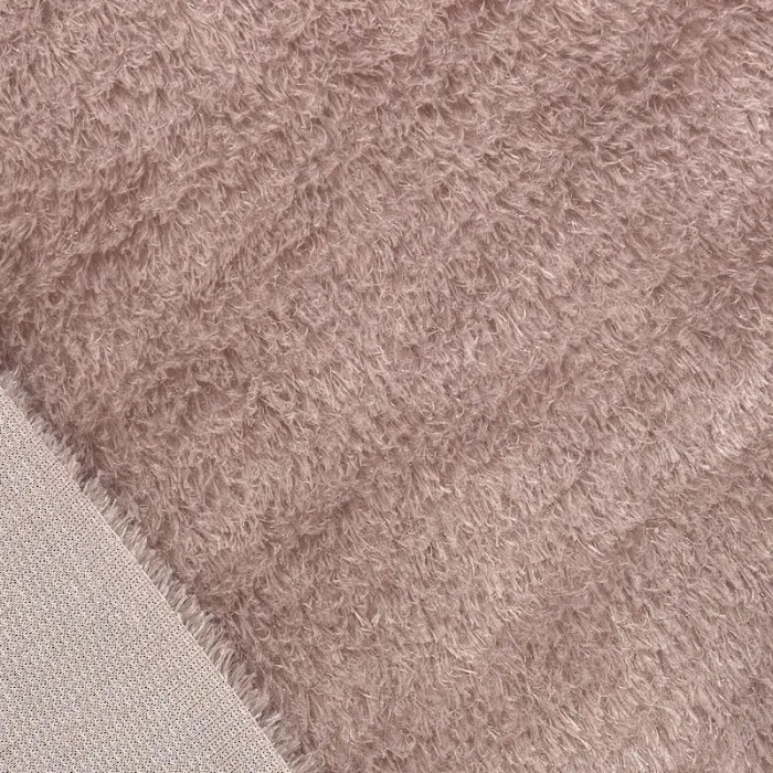 Tissu Polyester Doudou Rose Taupe Uni - Coupon 200cm x200cm
