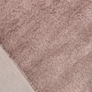 Tissu Polyester Doudou Rose Taupe Uni - Coupon 200cm x200cm