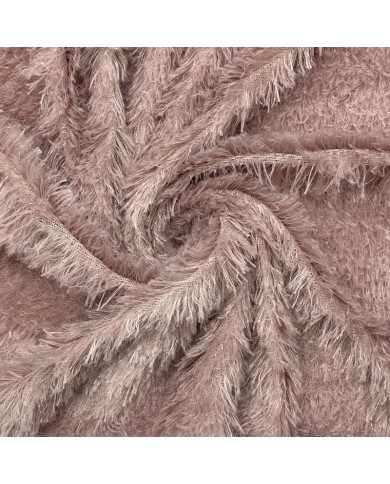 Tissu Polyester Doudou Rose Taupe Uni - Coupon 200cm x200cm