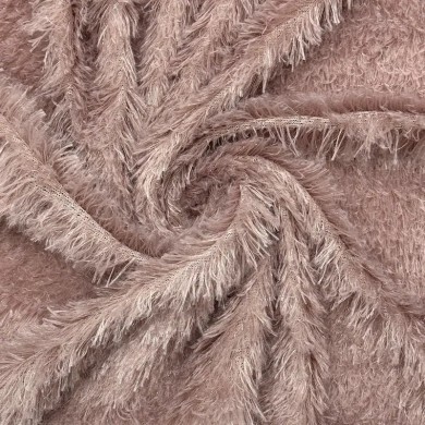 Tissu Polyester Doudou Rose Taupe Uni - Coupon 200cm x200cm