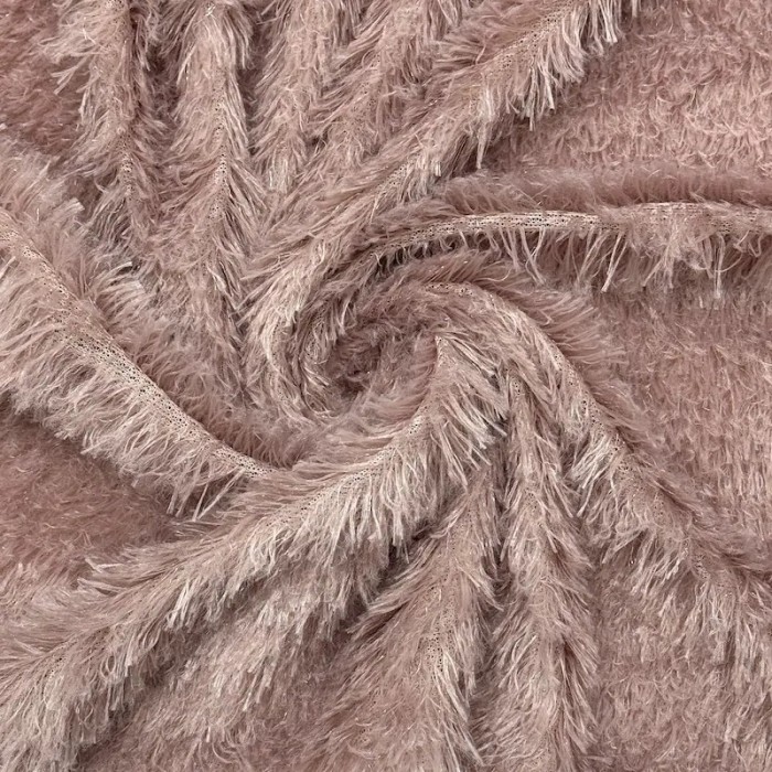 Tissu Polyester Doudou Rose Taupe Uni - Coupon 200cm x200cm