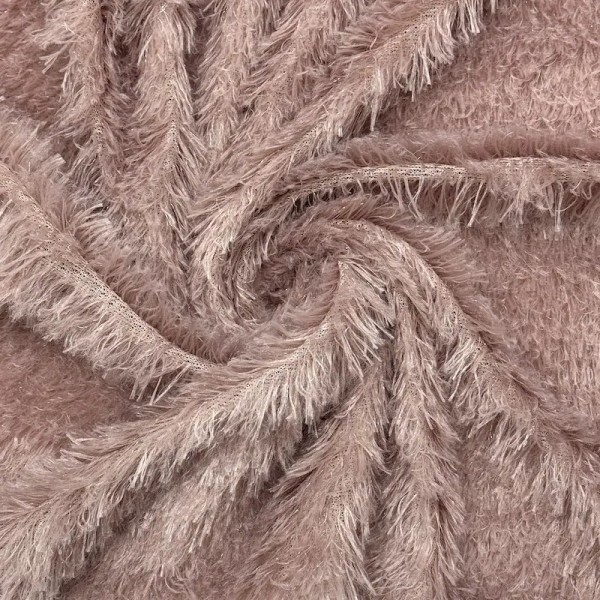 Tissu Polyester Doudou Rose Taupe Uni - Coupon 200cm x200cm