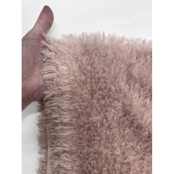 Tissu Polyester Doudou Rose Taupe Uni - Coupon 200cm x200cm