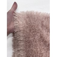 Tissu Polyester Doudou Rose Taupe Uni - Coupon 200cm x200cm