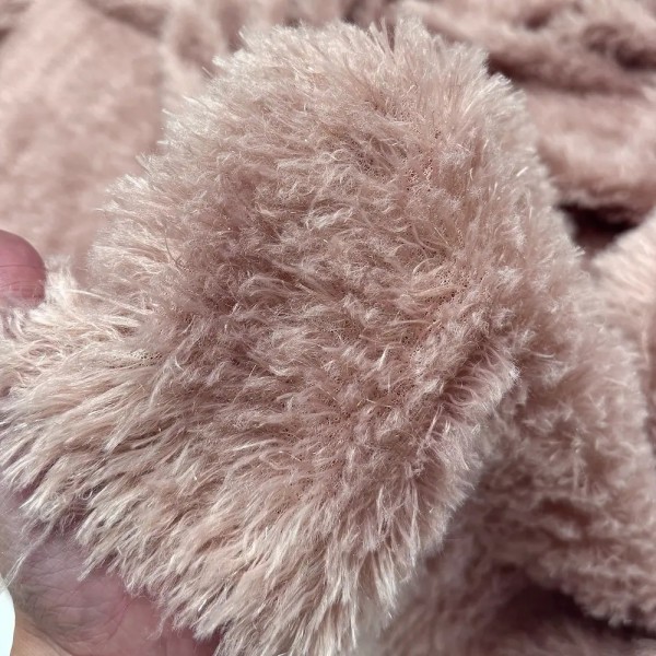 Tissu Polyester Doudou Rose Taupe Uni - Coupon 200cm x200cm