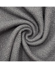 Tissu Polyester Fausse Fourrure Mouton Gris Clair Uni - Coupon 300cm x 145cm